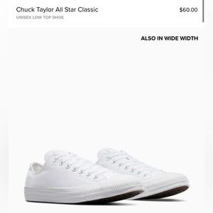 White Converse low top sneakers size 7.5